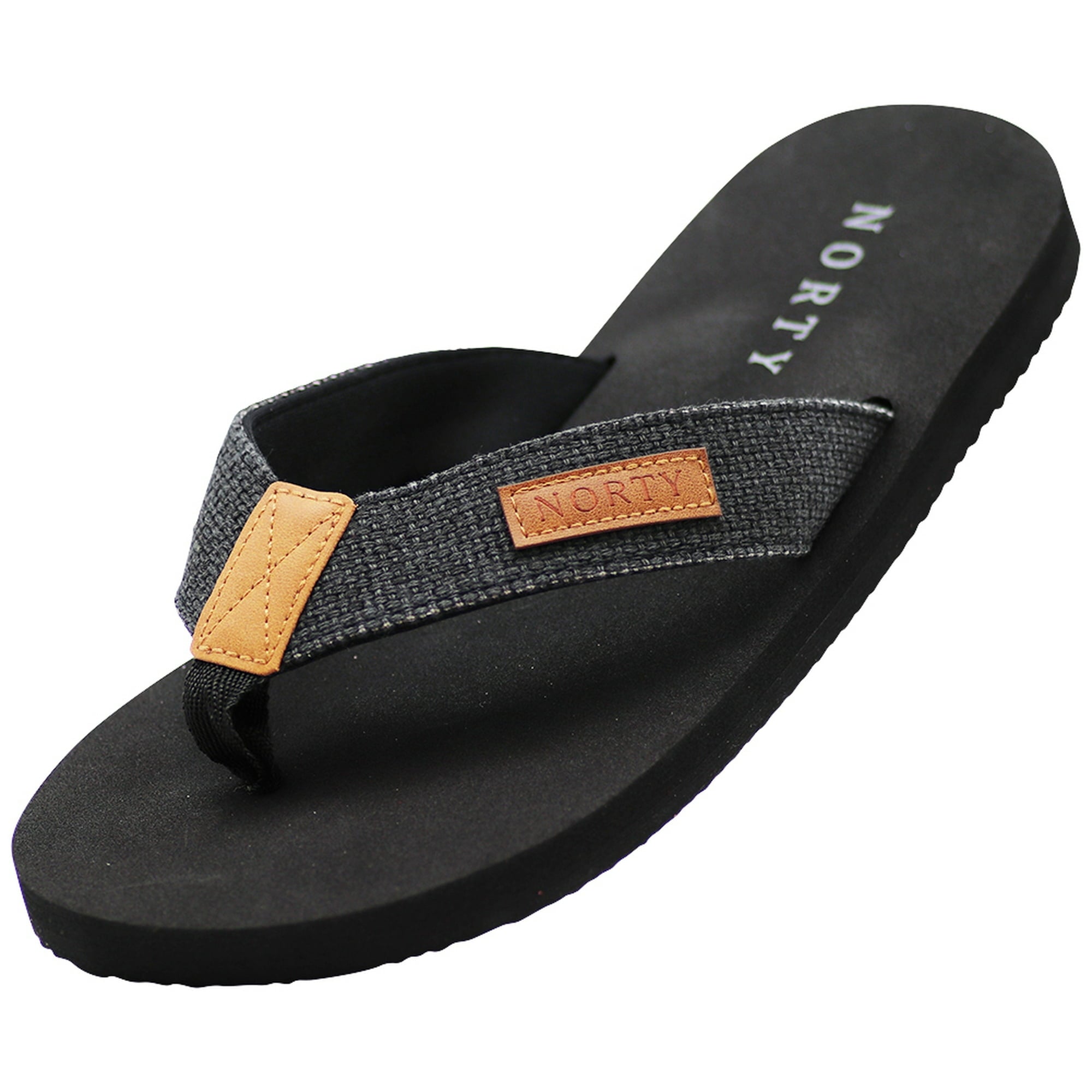 NORTY Men's Sandals, Outdoor & Indoor Flip Flop, Black (11062)
